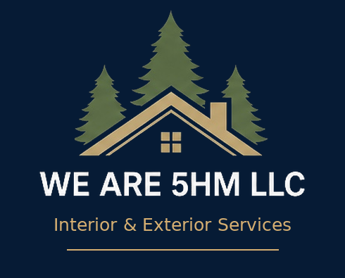 WE ARE 5HM LLC — original company logo and updated Interior & Exterior Services subtitle