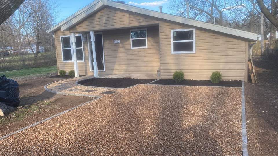 Exterior siding and landscape
